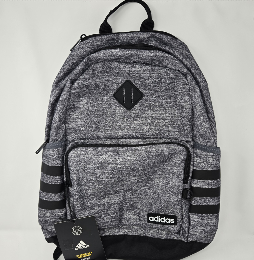 Adidas Backpack Color Gray/Black Shoulder Strap Utility Pockets New